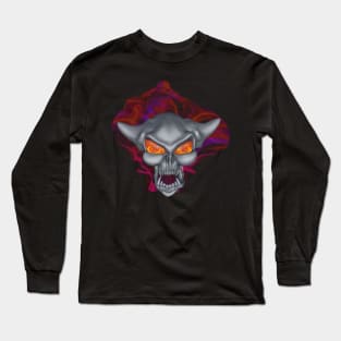 Flaming Demon Skull Long Sleeve T-Shirt